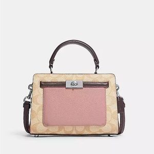 NWT Coach Mini Lane Top Handle In Colorblock Signature Canvas